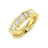 Baguette Cut Diamond Half-Eternity Ring in Yellow Gold